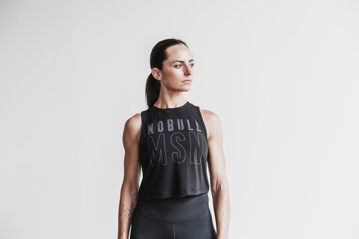 Nobull Muscle (Madison) Women\'s Tank Tops Black | Australia (QM6489)